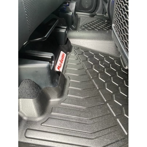 Mudgrabba 4WD Moulded Floor Mats suits Isuzu DMax Dual Cab Four Door Utility 2020-2022 Rear Only Floor Manual Black