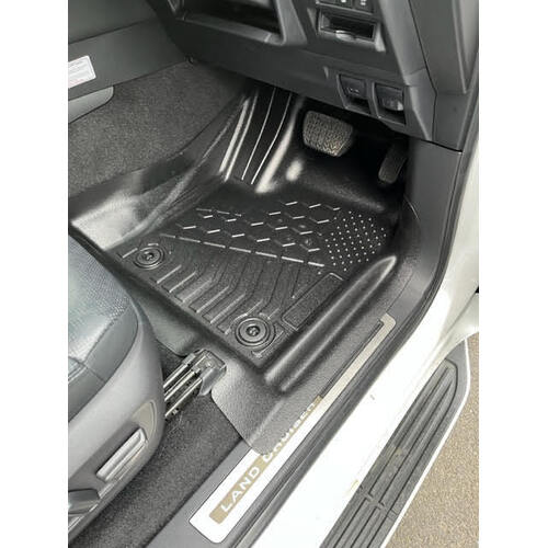 Mudgrabba 4WD Moulded Floor Mats suits Toyota Landcruiser 300 Series All 2021 - ON  Rear Only Black